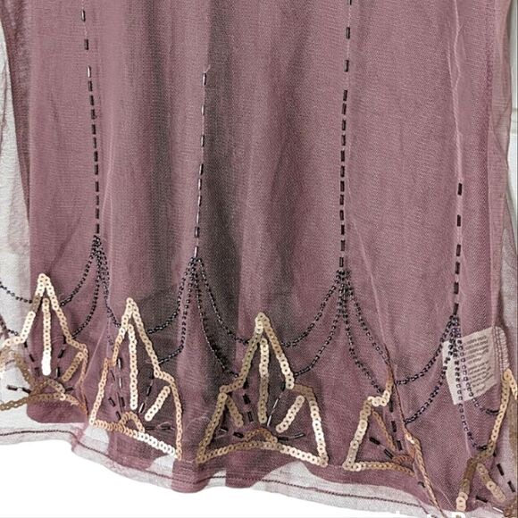 Dusty Rose Mauve Crop Tank Top Mesh Front size S - Picture 2 of 9